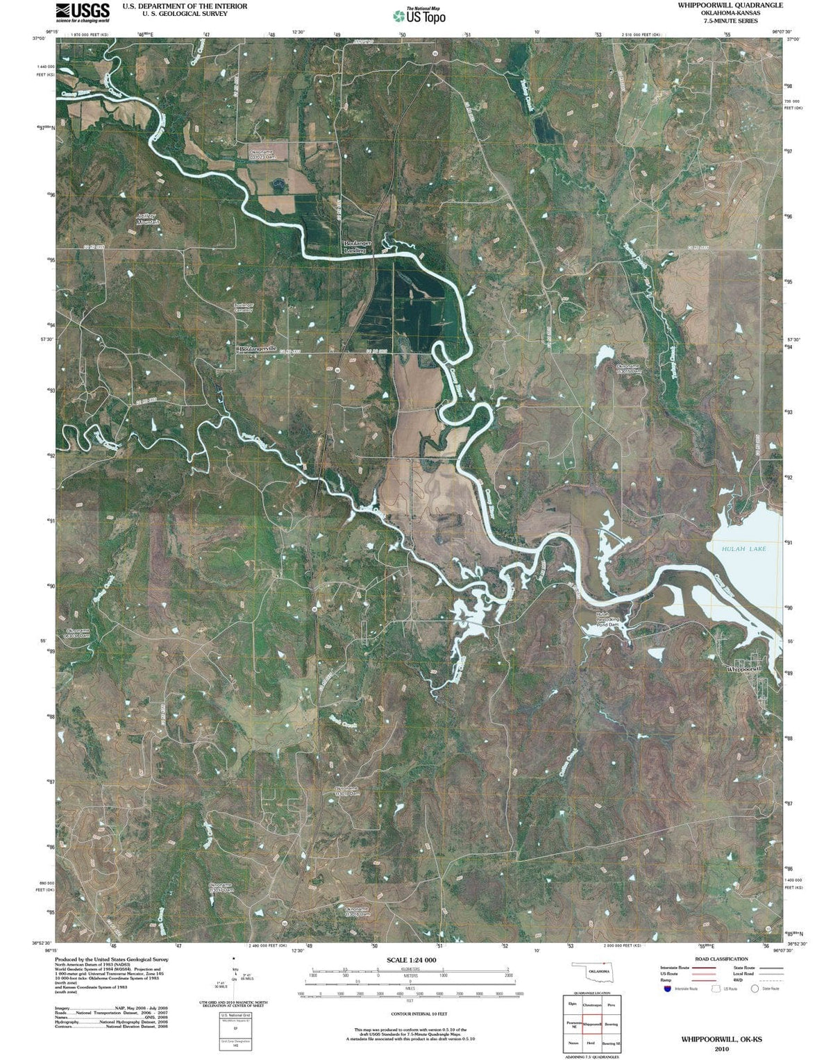 2010 Whippoorwill, OK - Oklahoma - USGS Topographic Map
