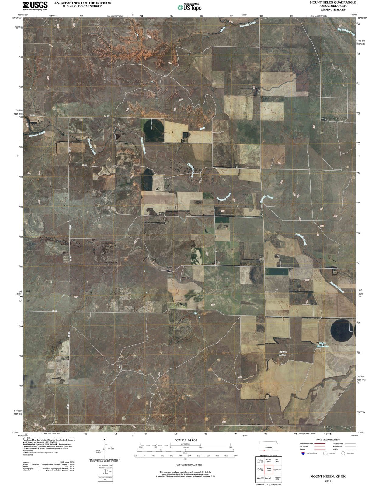 2010 Mount Helen, KS - Kansas - USGS Topographic Map