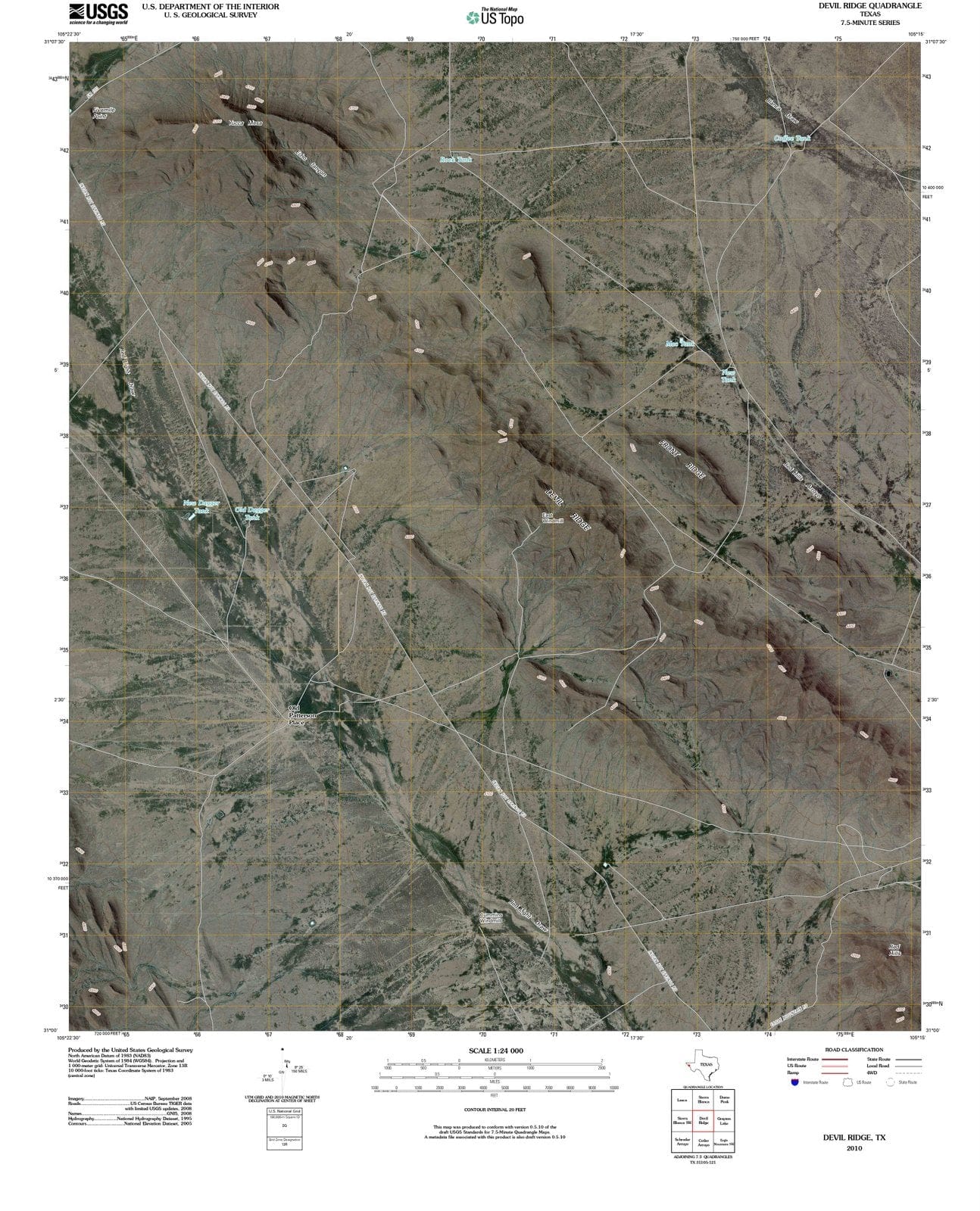 2010 Devil Ridge, TX - Texas - USGS Topographic Map
