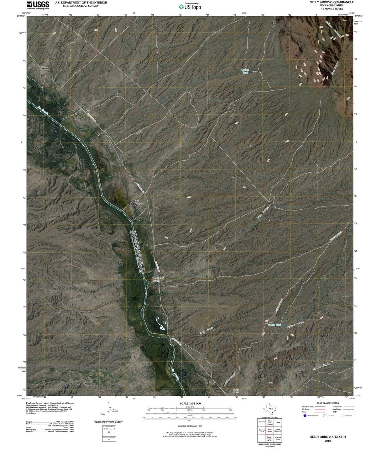 2010 Neely Arroyo, TX - Texas - USGS Topographic Map