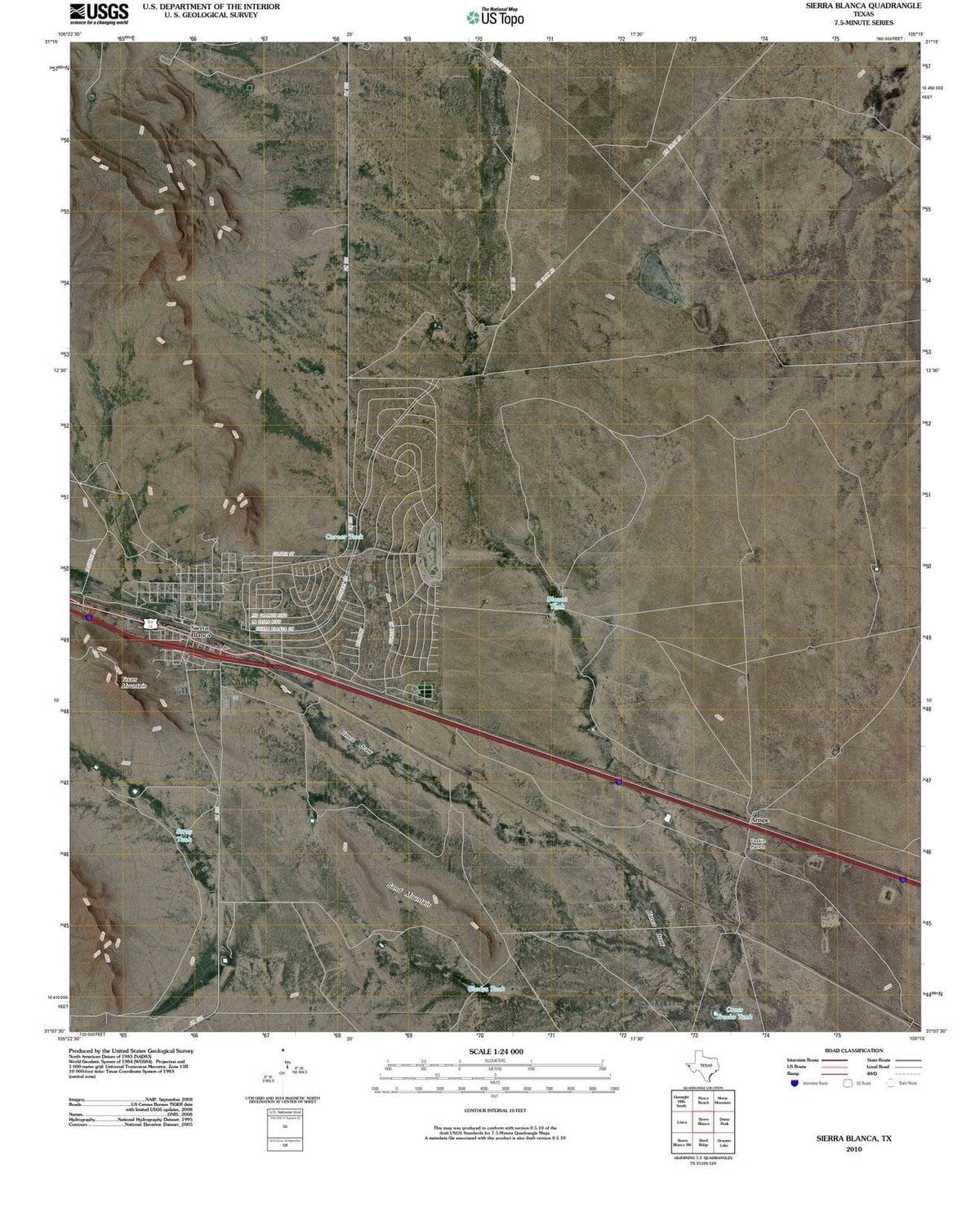2010 Sierra Blanca, TX - Texas - USGS Topographic Map