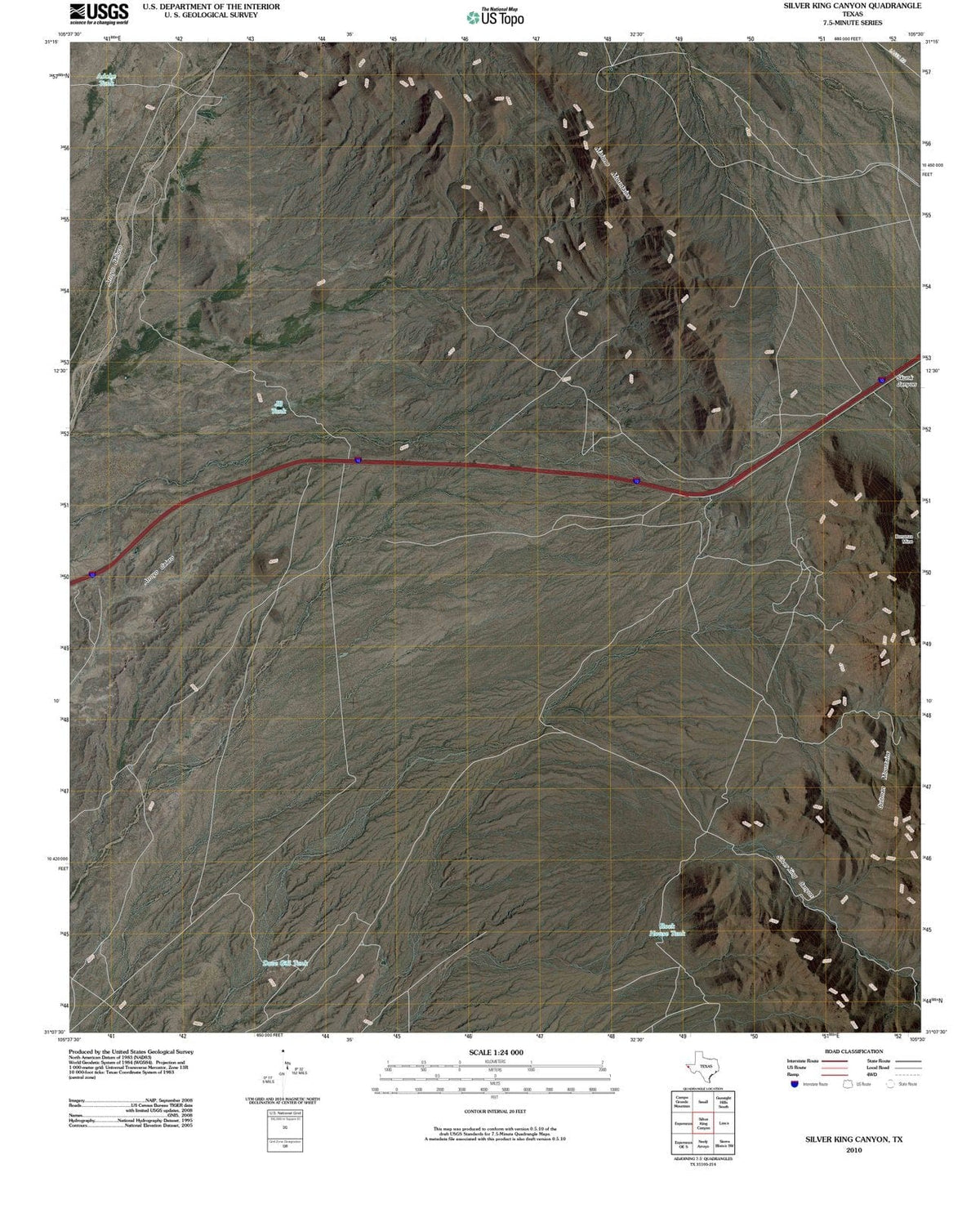 2010 Silver King Canyon, TX - Texas - USGS Topographic Map
