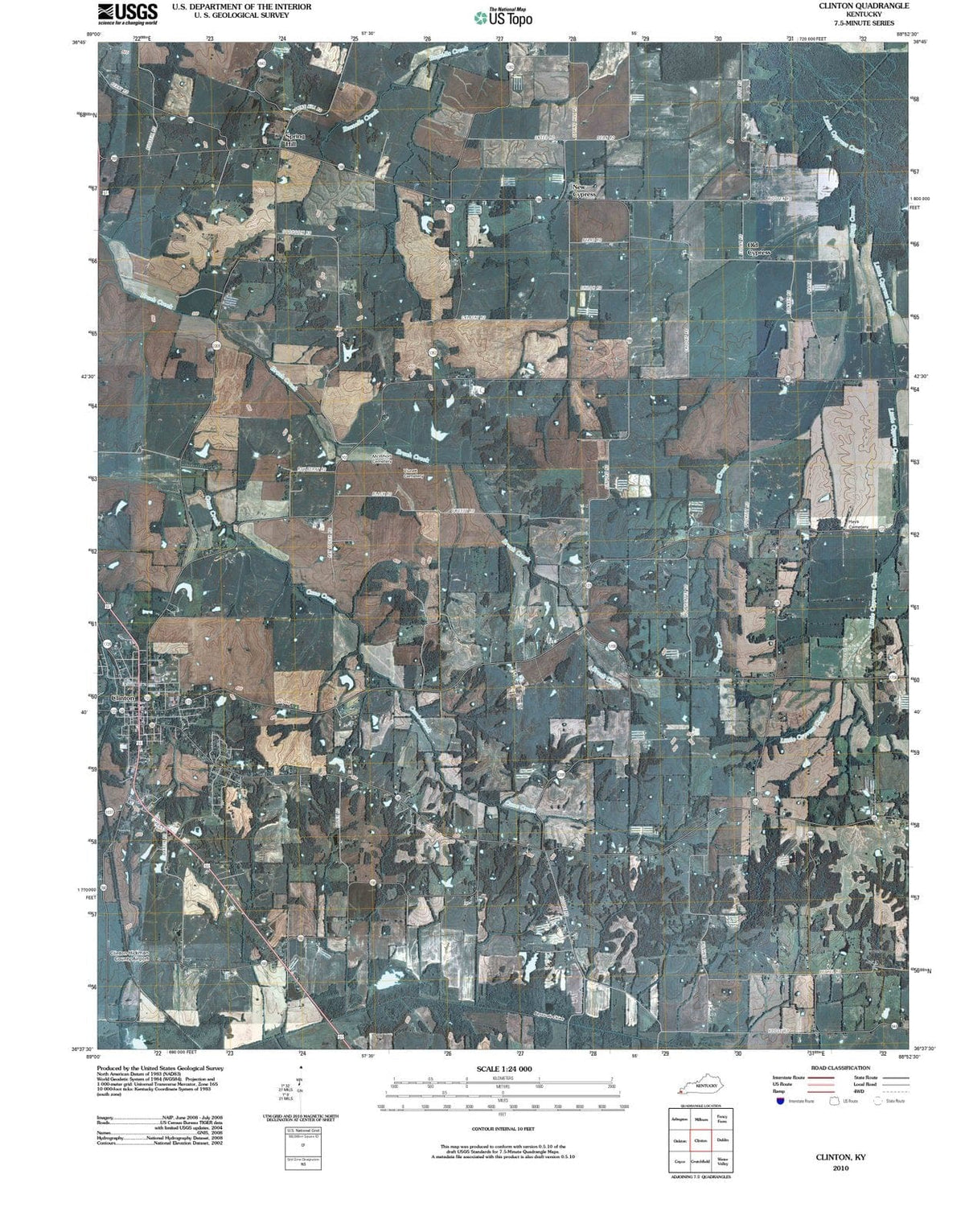 2010 Clinton, KY - Kentucky - USGS Topographic Map