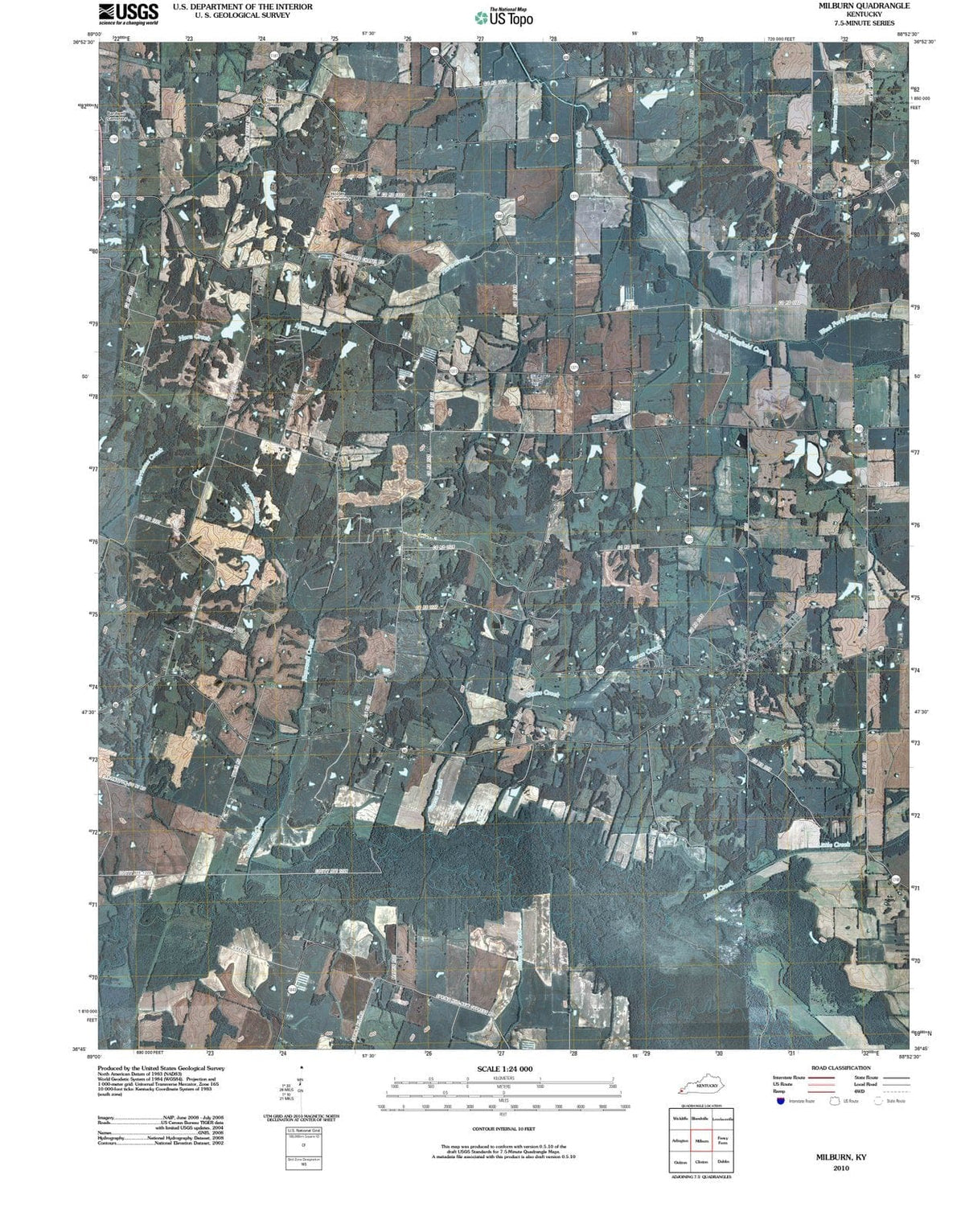 2010 Milburn, KY - Kentucky - USGS Topographic Map