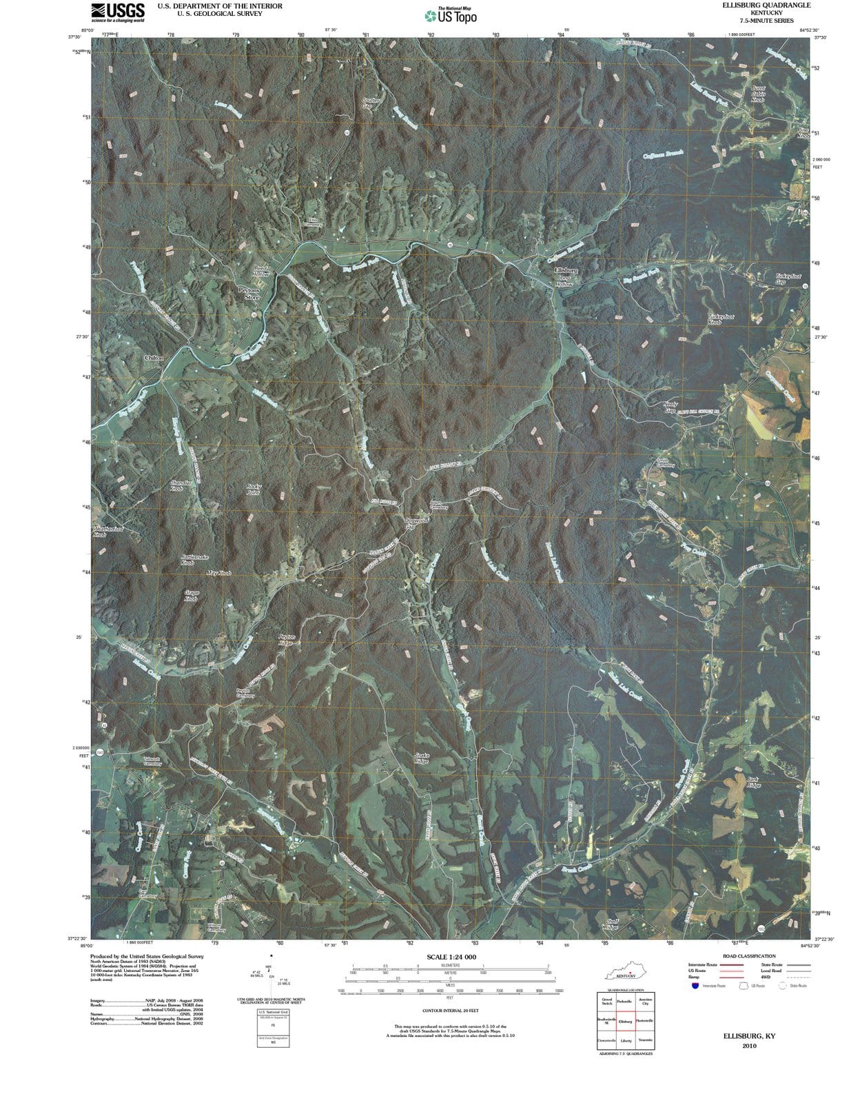 2010 Ellisburg, KY - Kentucky - USGS Topographic Map