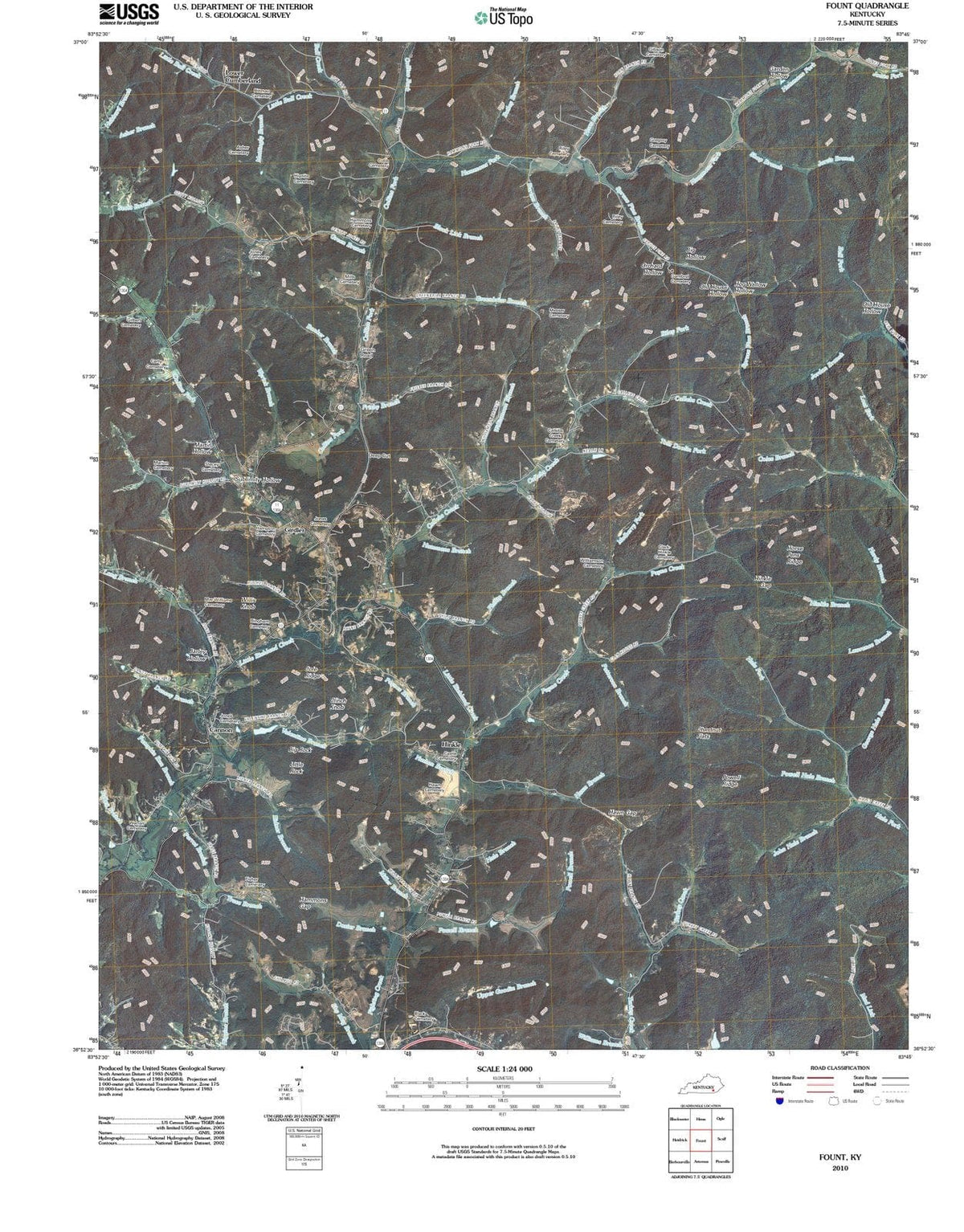 2010 Fount, KY - Kentucky - USGS Topographic Map