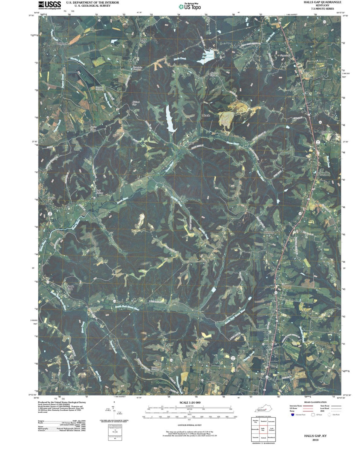 2010 Halls Gap, KY - Kentucky - USGS Topographic Map