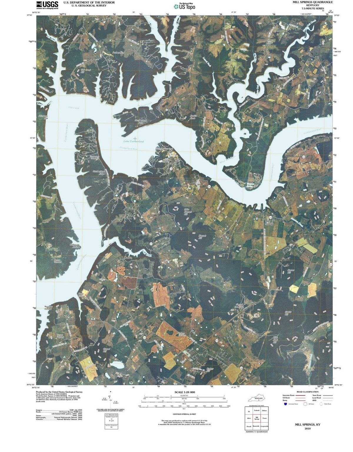 2010 Mill Springs, KY - Kentucky - USGS Topographic Map