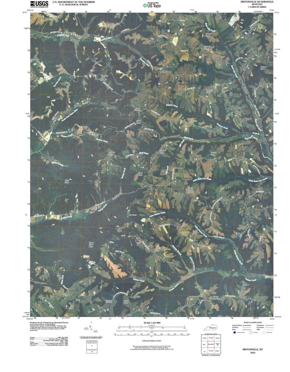 2010 Mintonville, KY - Kentucky - USGS Topographic Map