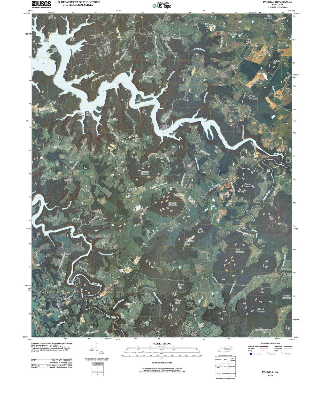 2010 Parnell, KY - Kentucky - USGS Topographic Map