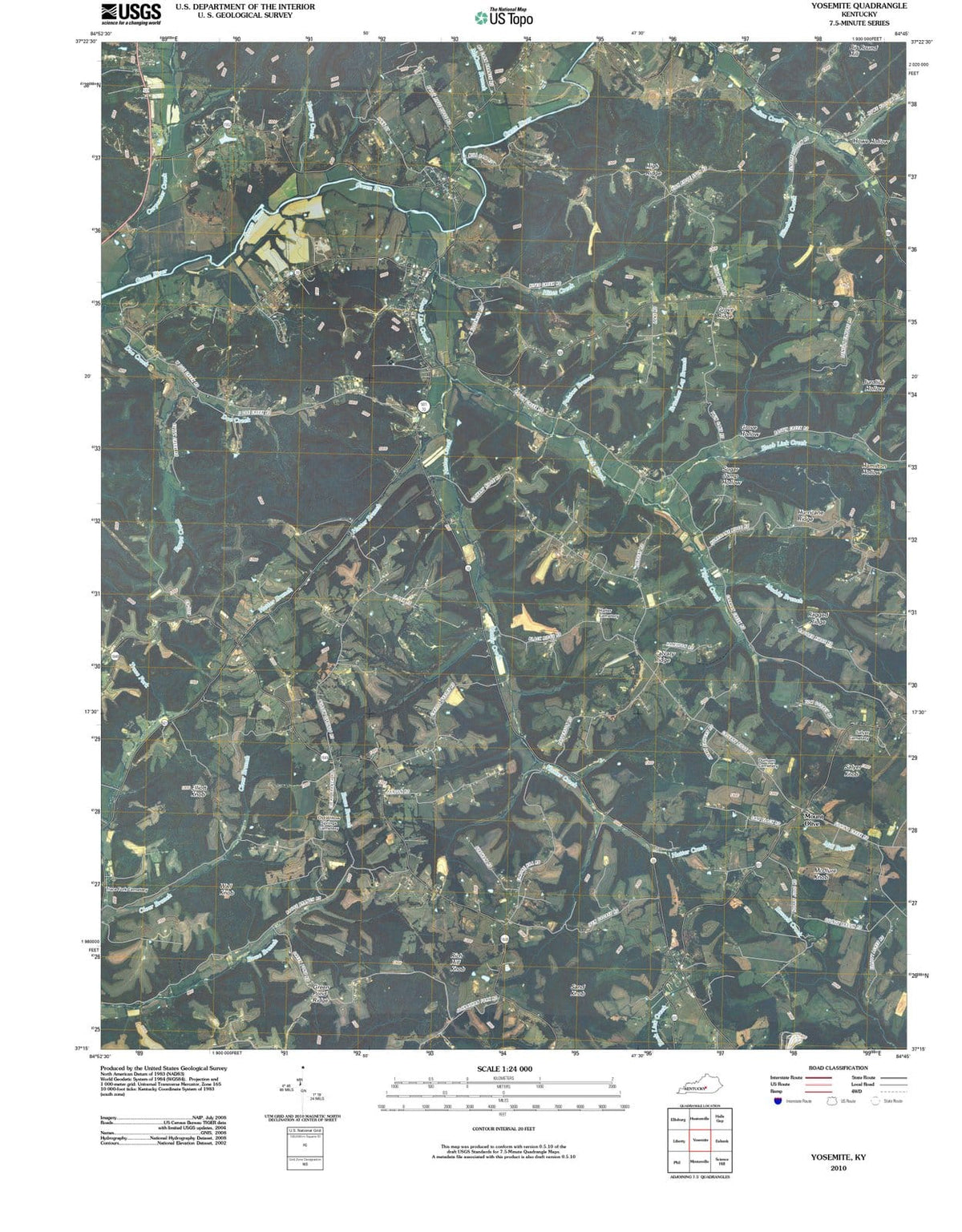 2010 Yosemite, KY - Kentucky - USGS Topographic Map