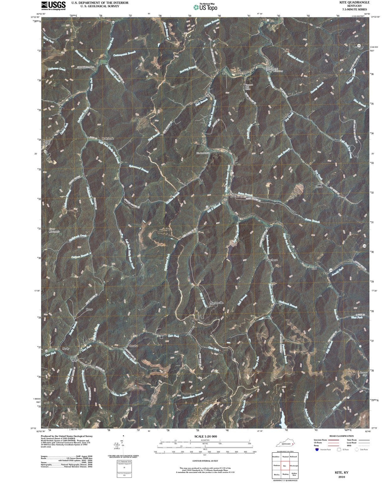 2010 Kite, KY - Kentucky - USGS Topographic Map