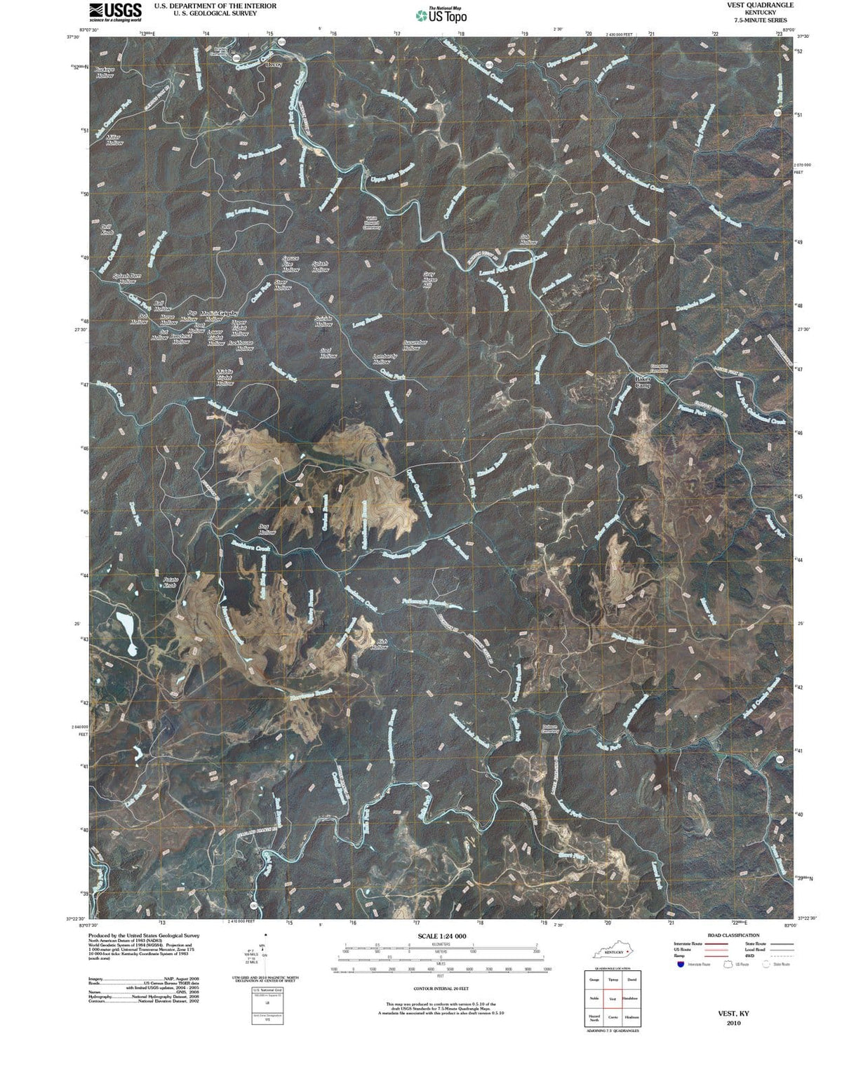 2010 Vest, KY - Kentucky - USGS Topographic Map