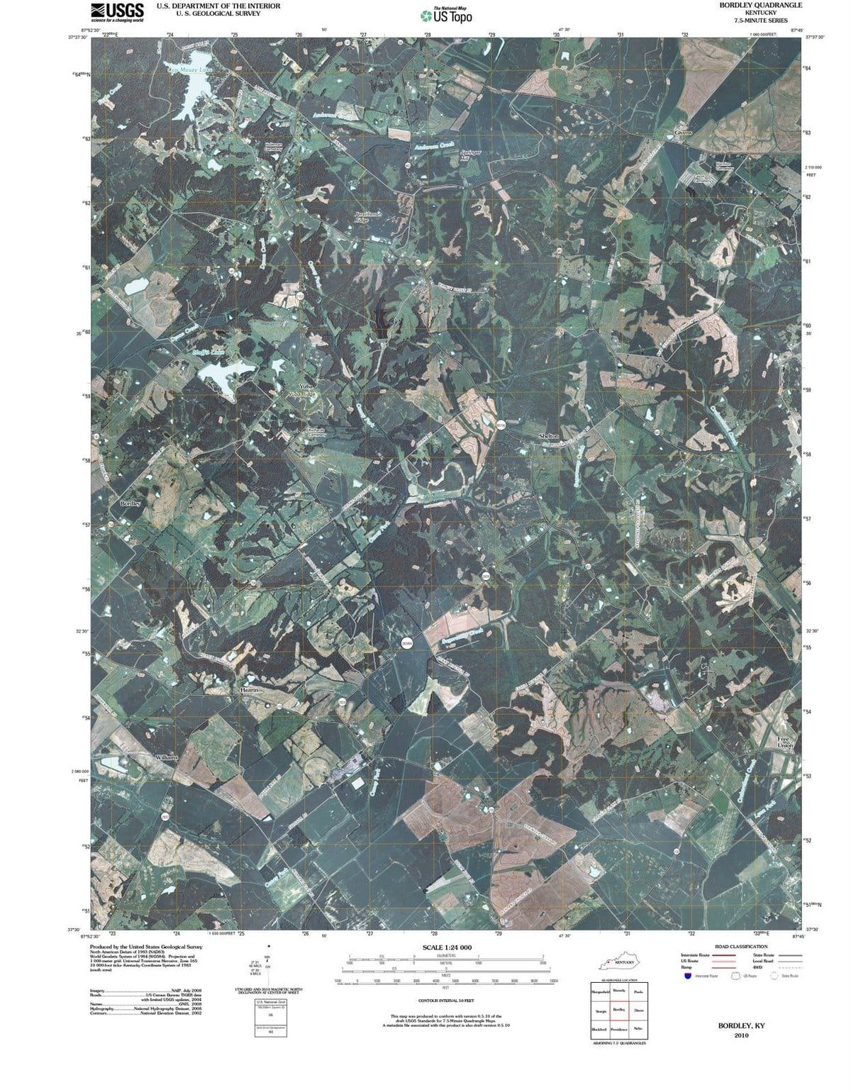 2010 Bordley, KY - Kentucky - USGS Topographic Map