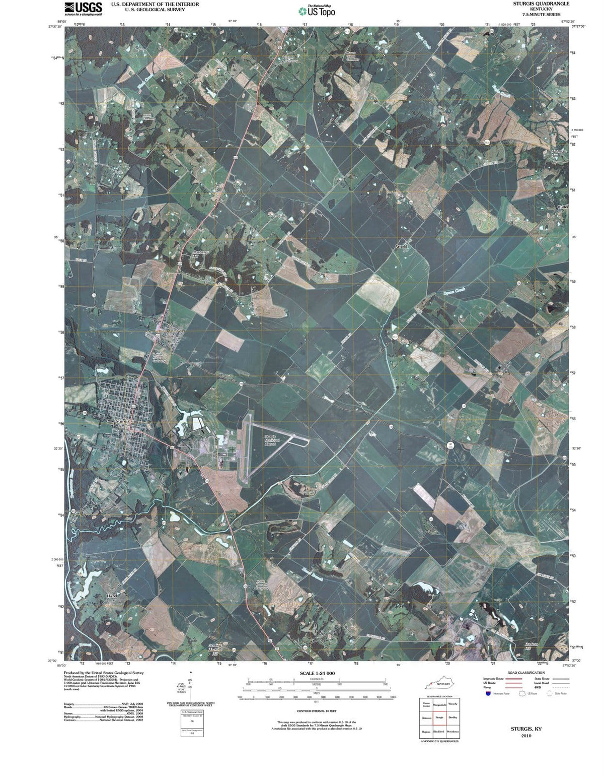 2010 Sturgis, KY - Kentucky - USGS Topographic Map