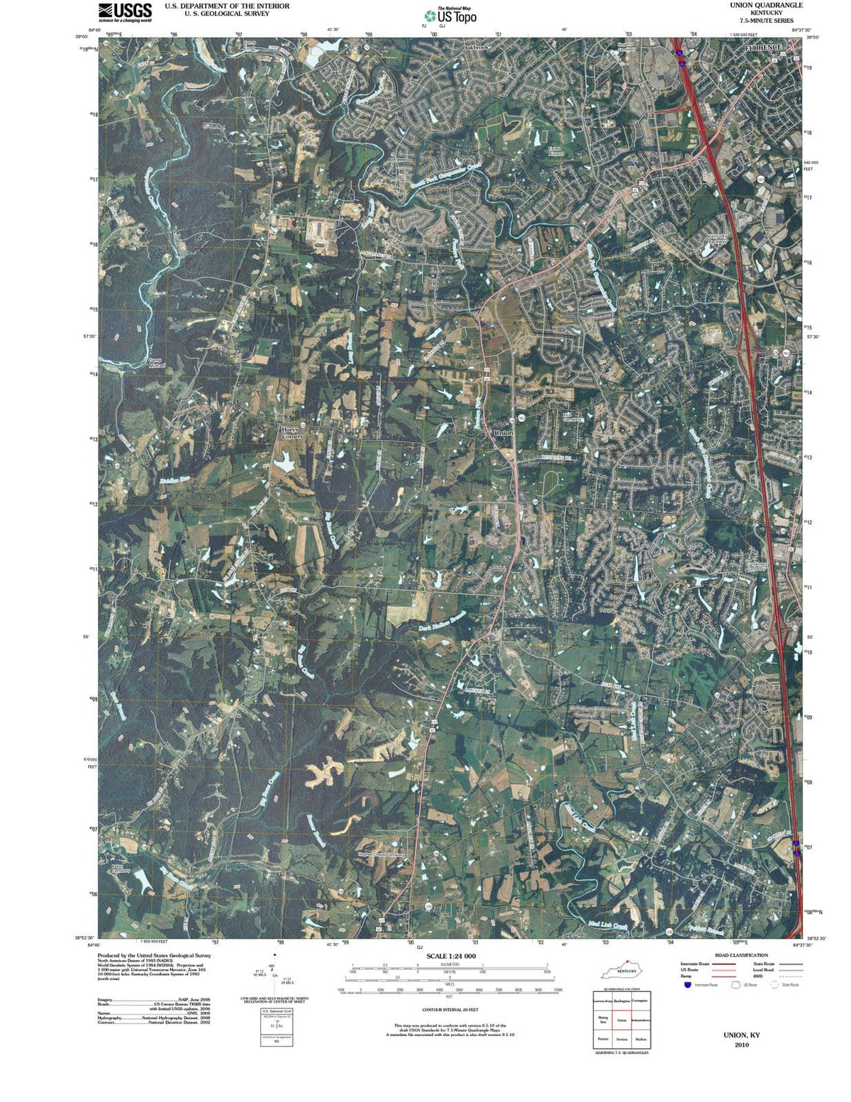 2010 Union, KY - Kentucky - USGS Topographic Map