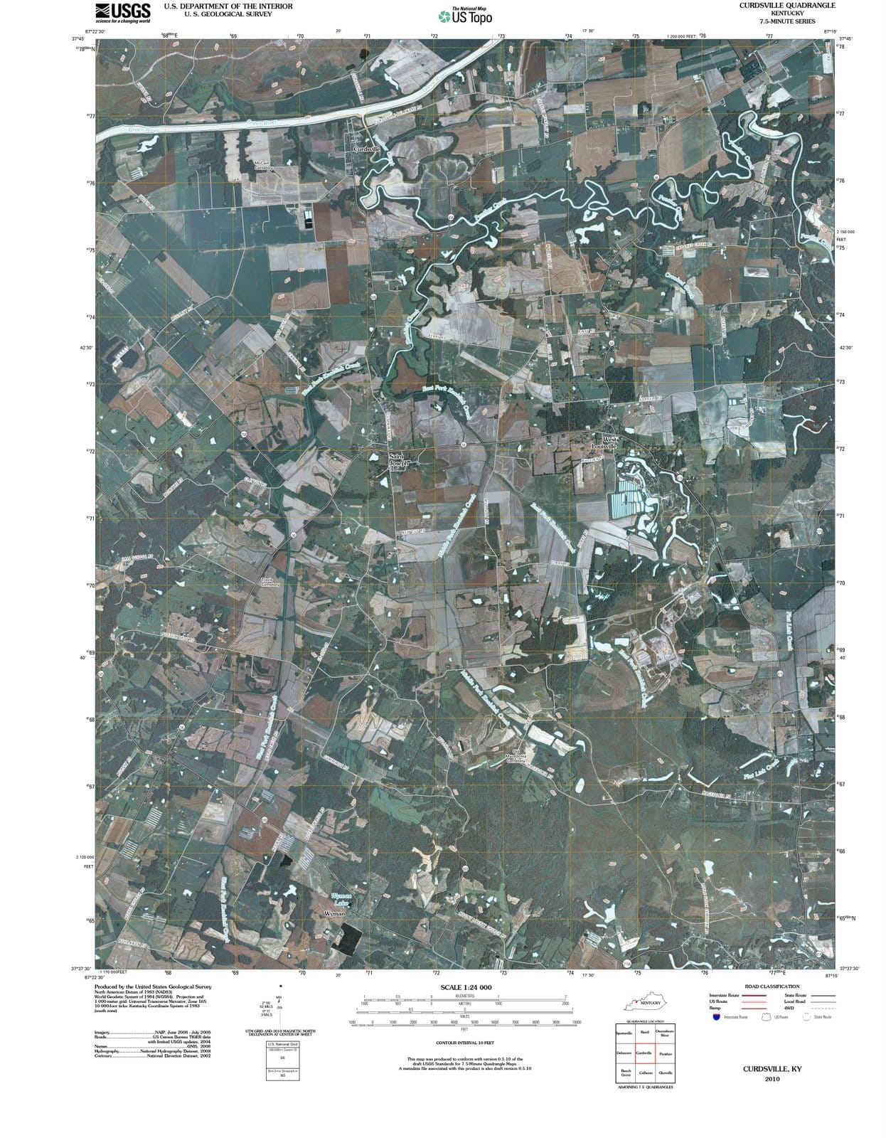 2010 Curdsville, KY - Kentucky - USGS Topographic Map