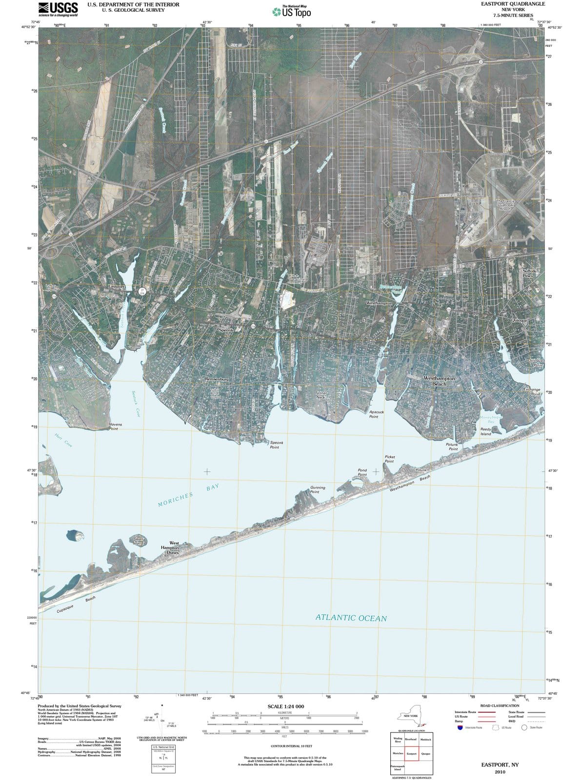2010 Eastport, NY - New York - USGS Topographic Map