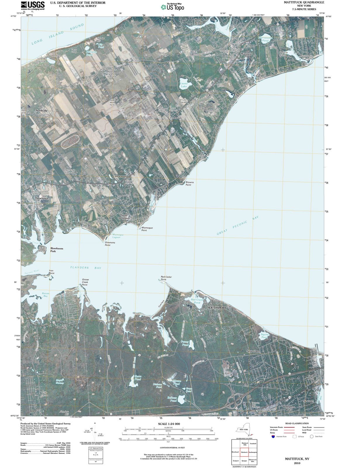 2010 Mattituck, NY - New York - USGS Topographic Map