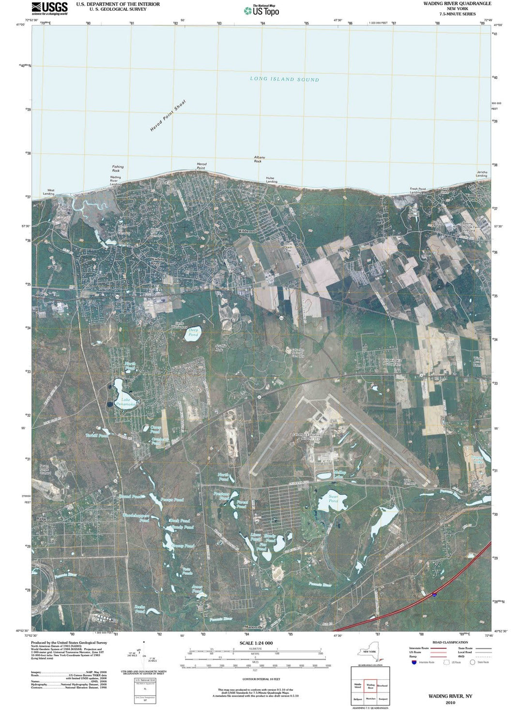 2010 Wading River, NY - New York - USGS Topographic Map