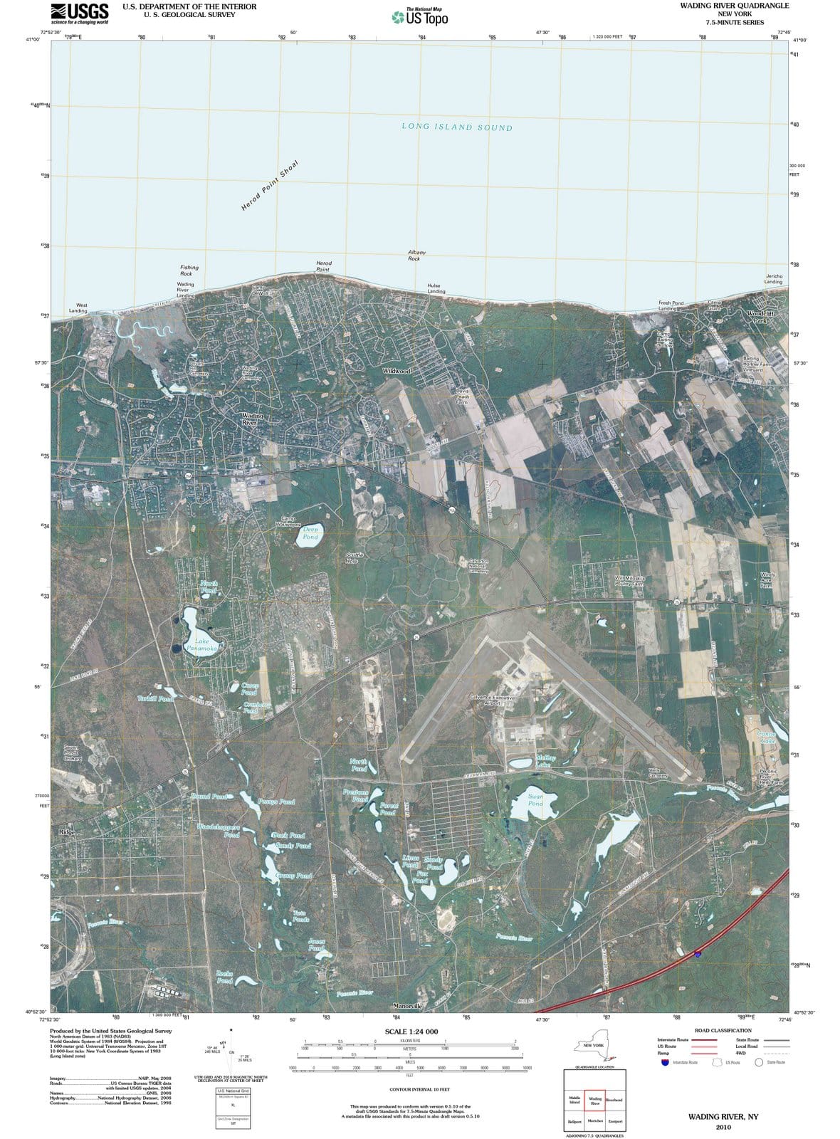 2010 Wading River, NY - New York - USGS Topographic Map