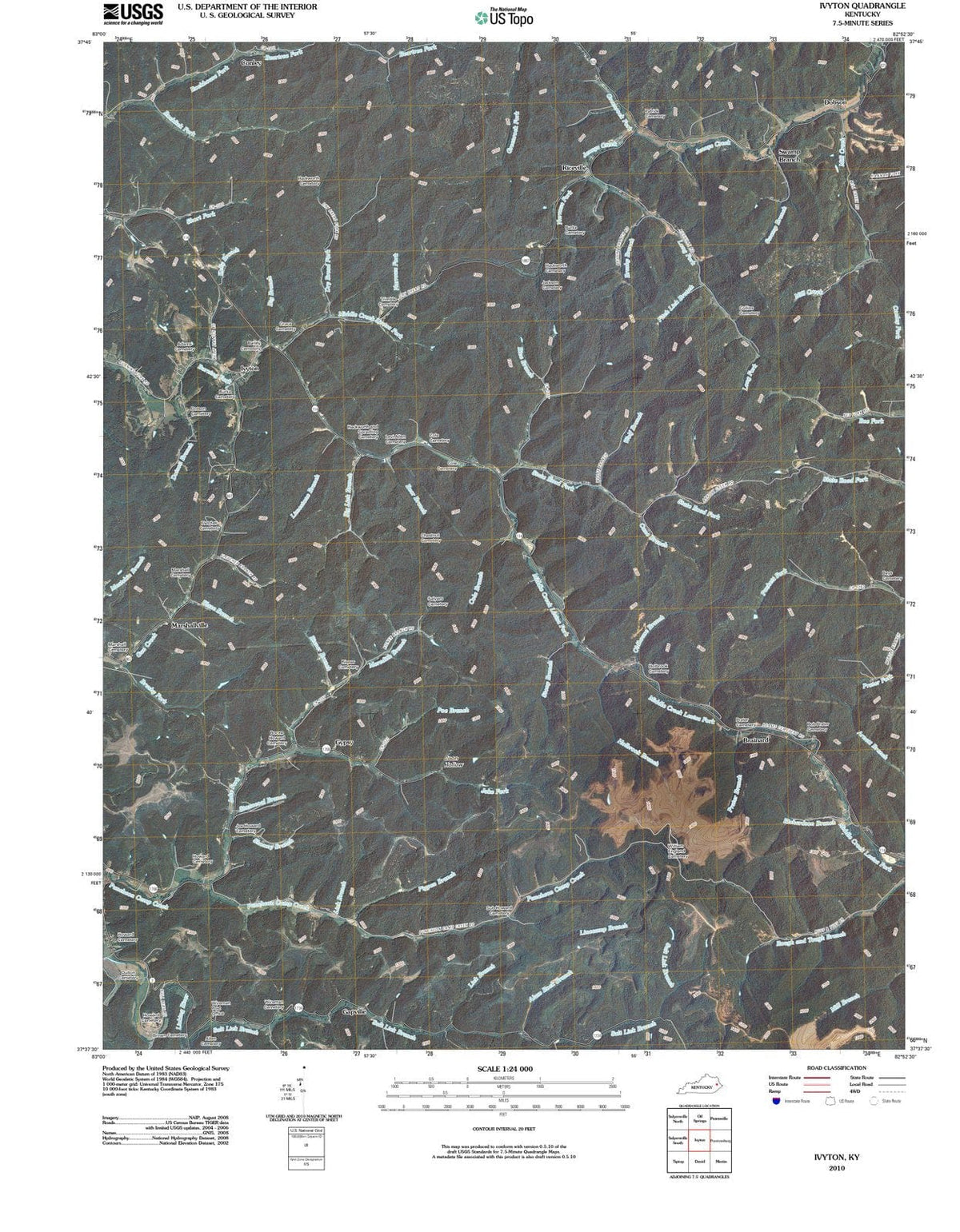 2010 Ivyton, KY - Kentucky - USGS Topographic Map