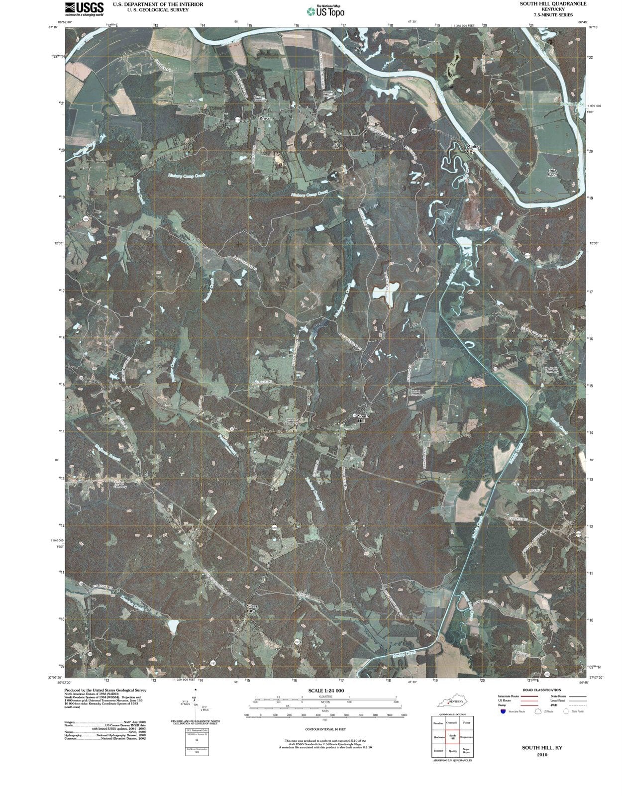 2010 South Hill, KY - Kentucky - USGS Topographic Map