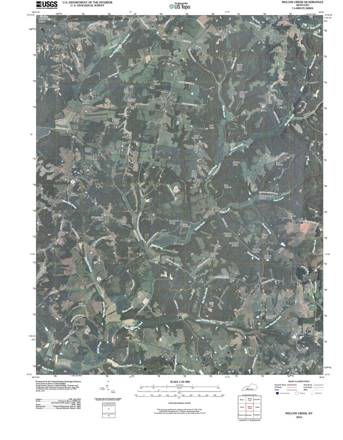 2010 Welchs Creek, KY - Kentucky - USGS Topographic Map