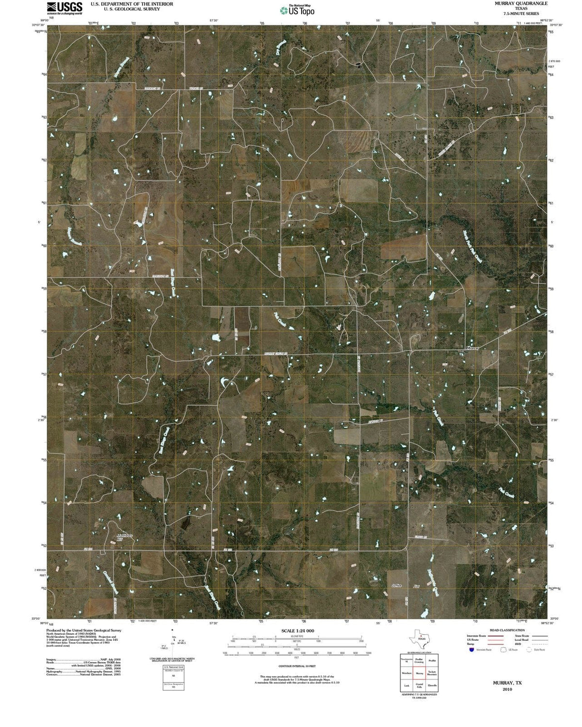 2010 Murray, TX - Texas - USGS Topographic Map