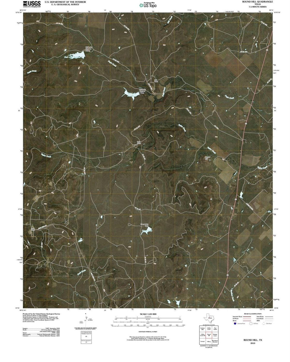 2010 Round Hill, TX - Texas - USGS Topographic Map