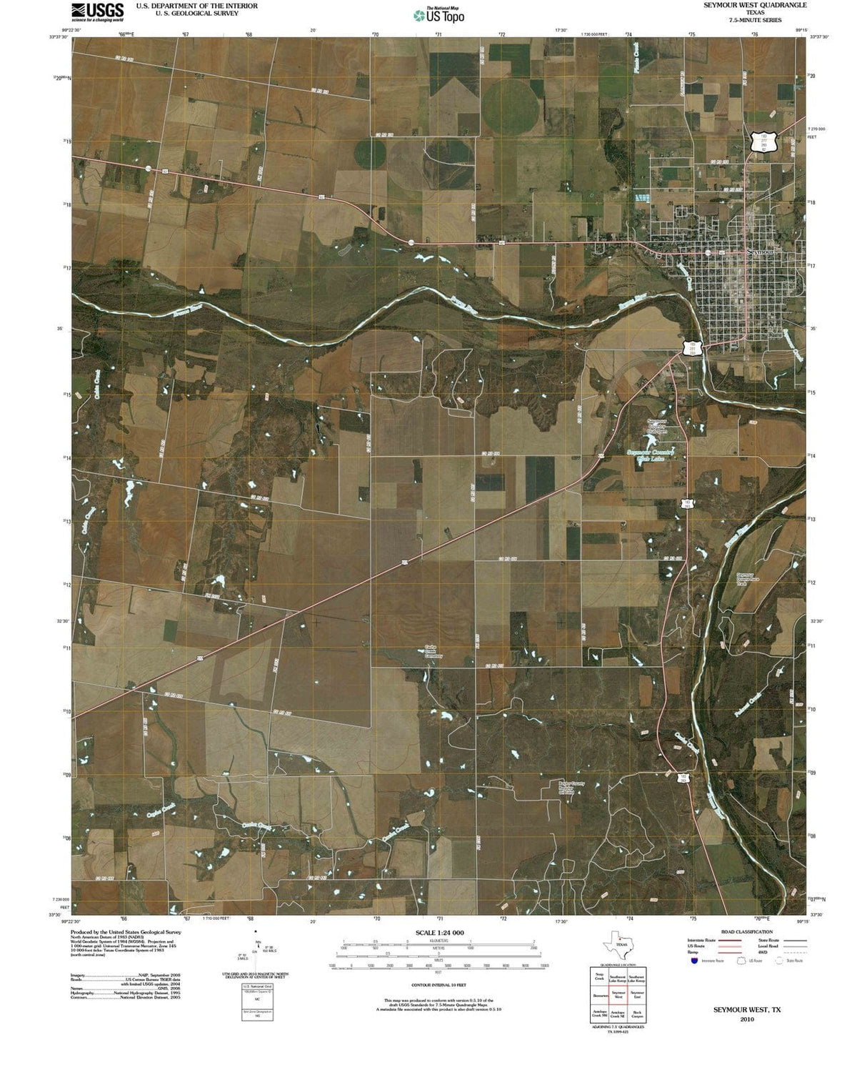 2010 Seymour West, TX - Texas - USGS Topographic Map
