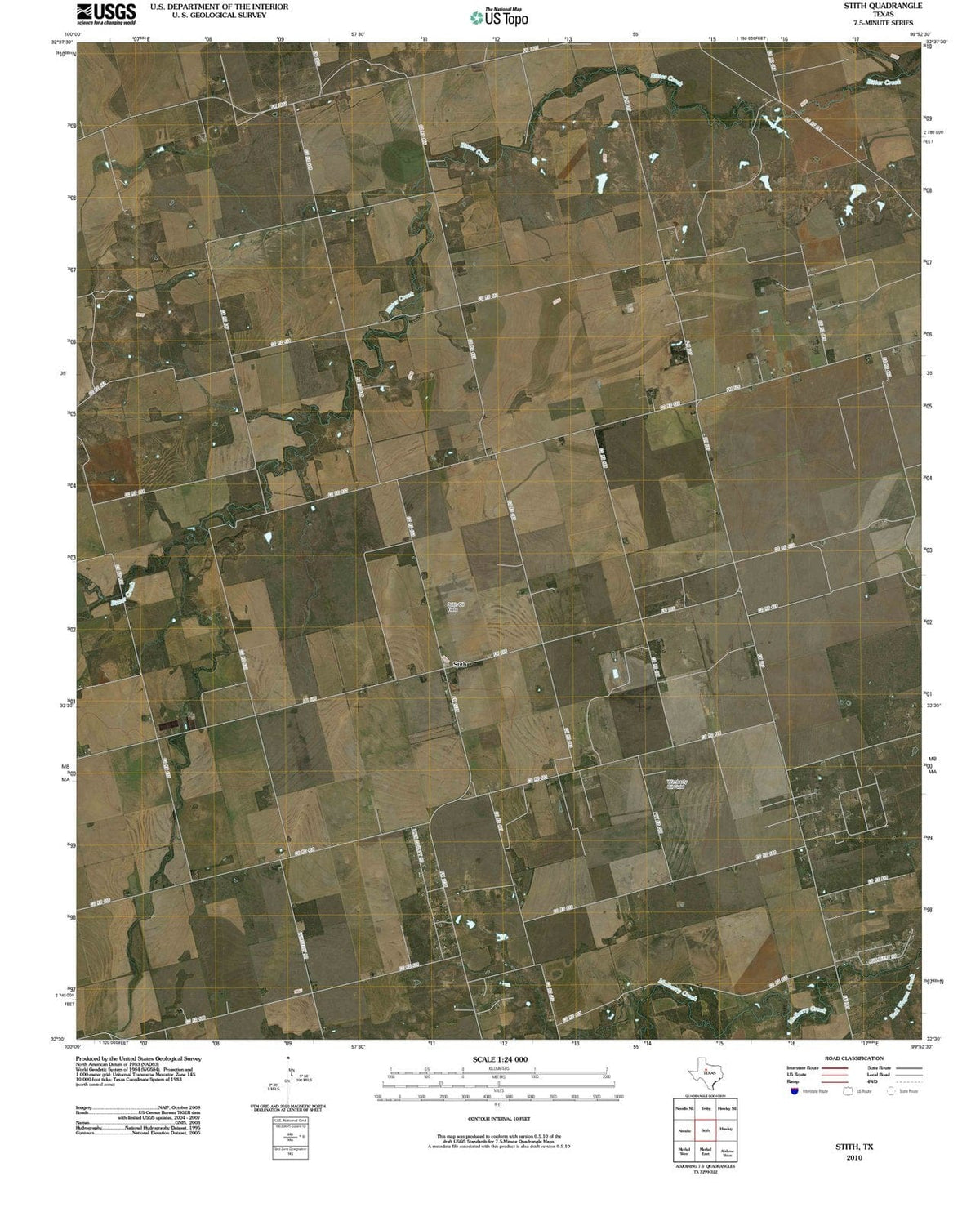 2010 Stith, TX - Texas - USGS Topographic Map