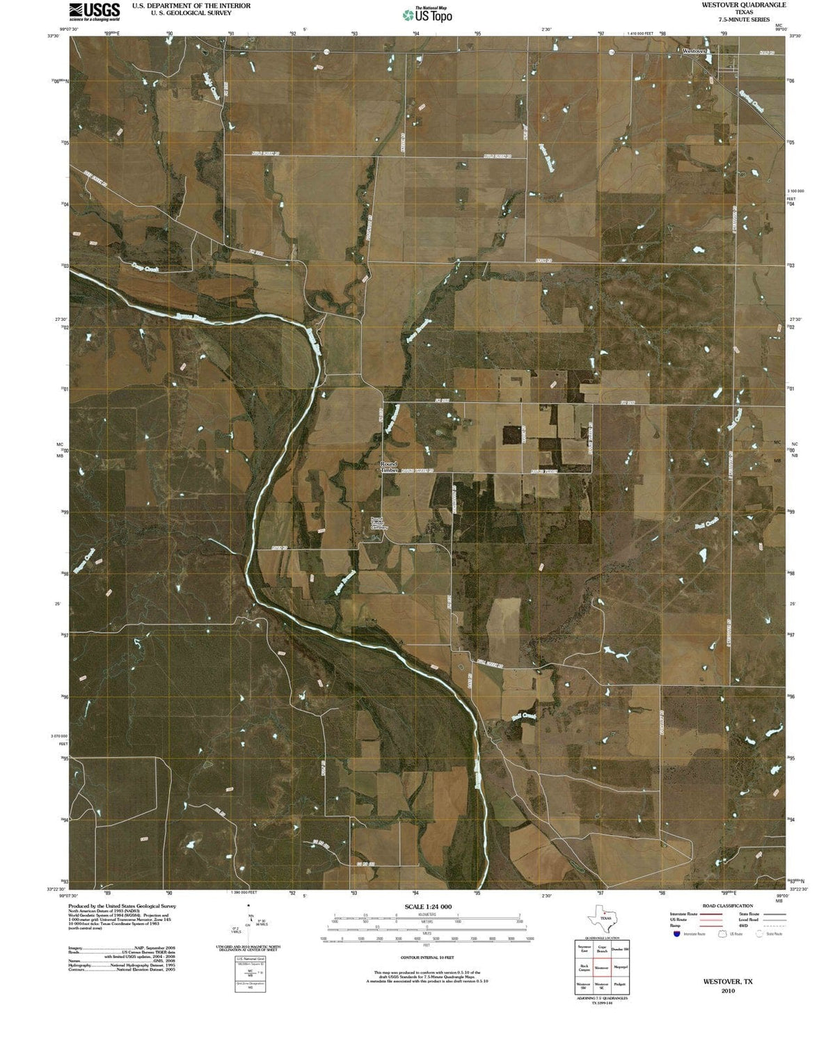 2010 Westover, TX - Texas - USGS Topographic Map
