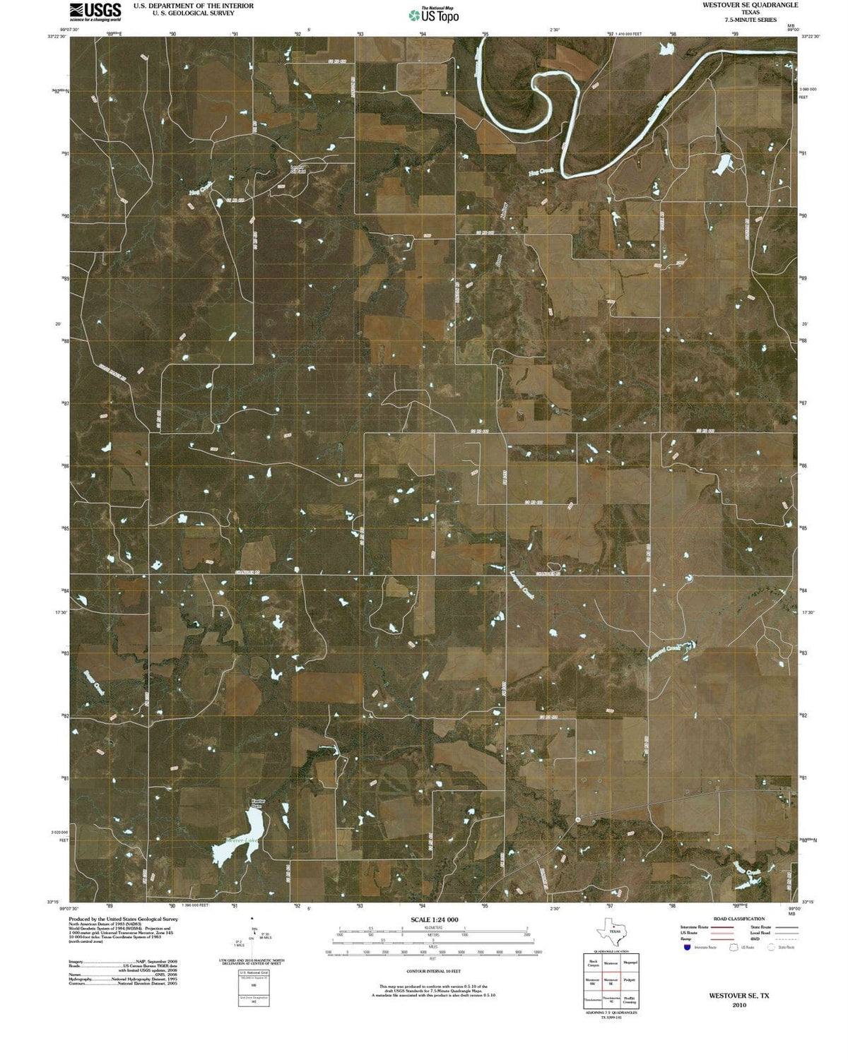 2010 Westover, TX - Texas - USGS Topographic Map