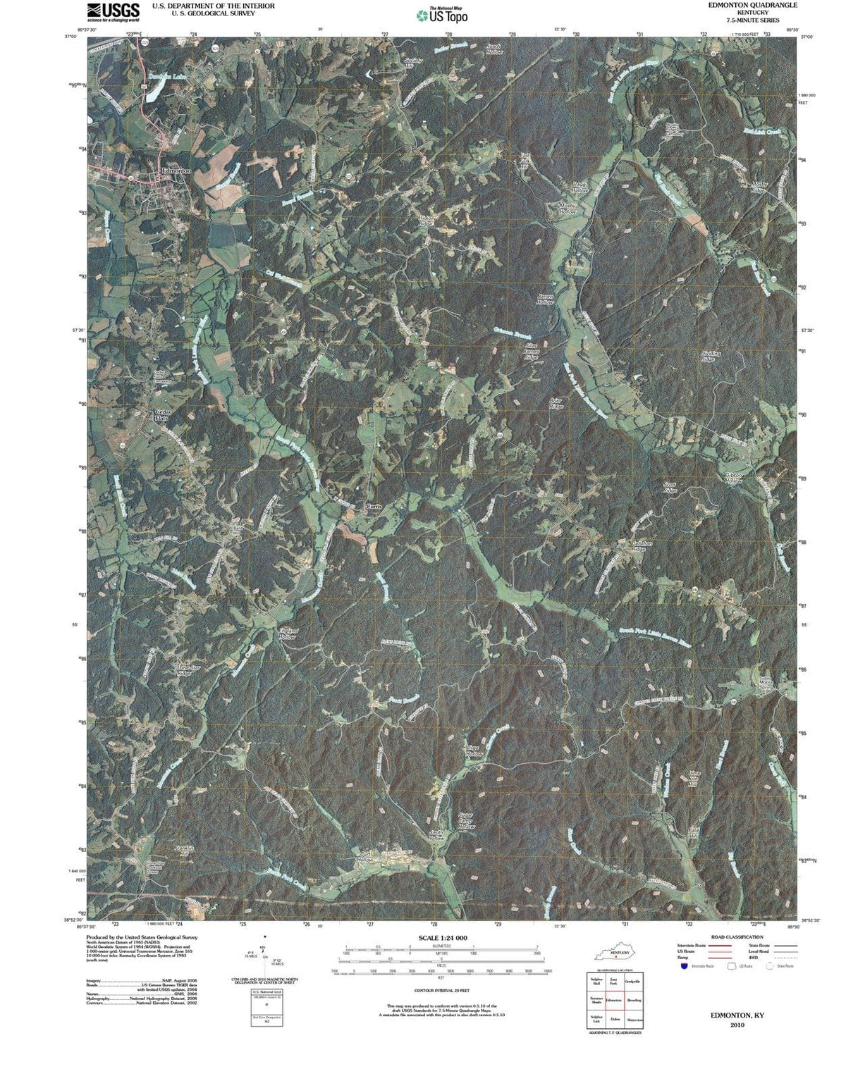 2010 Edmonton, KY - Kentucky - USGS Topographic Map
