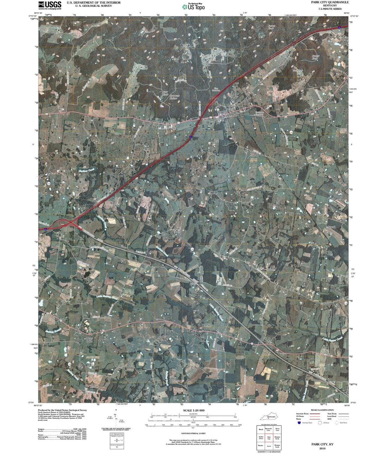 2010 Park City, KY - Kentucky - USGS Topographic Map