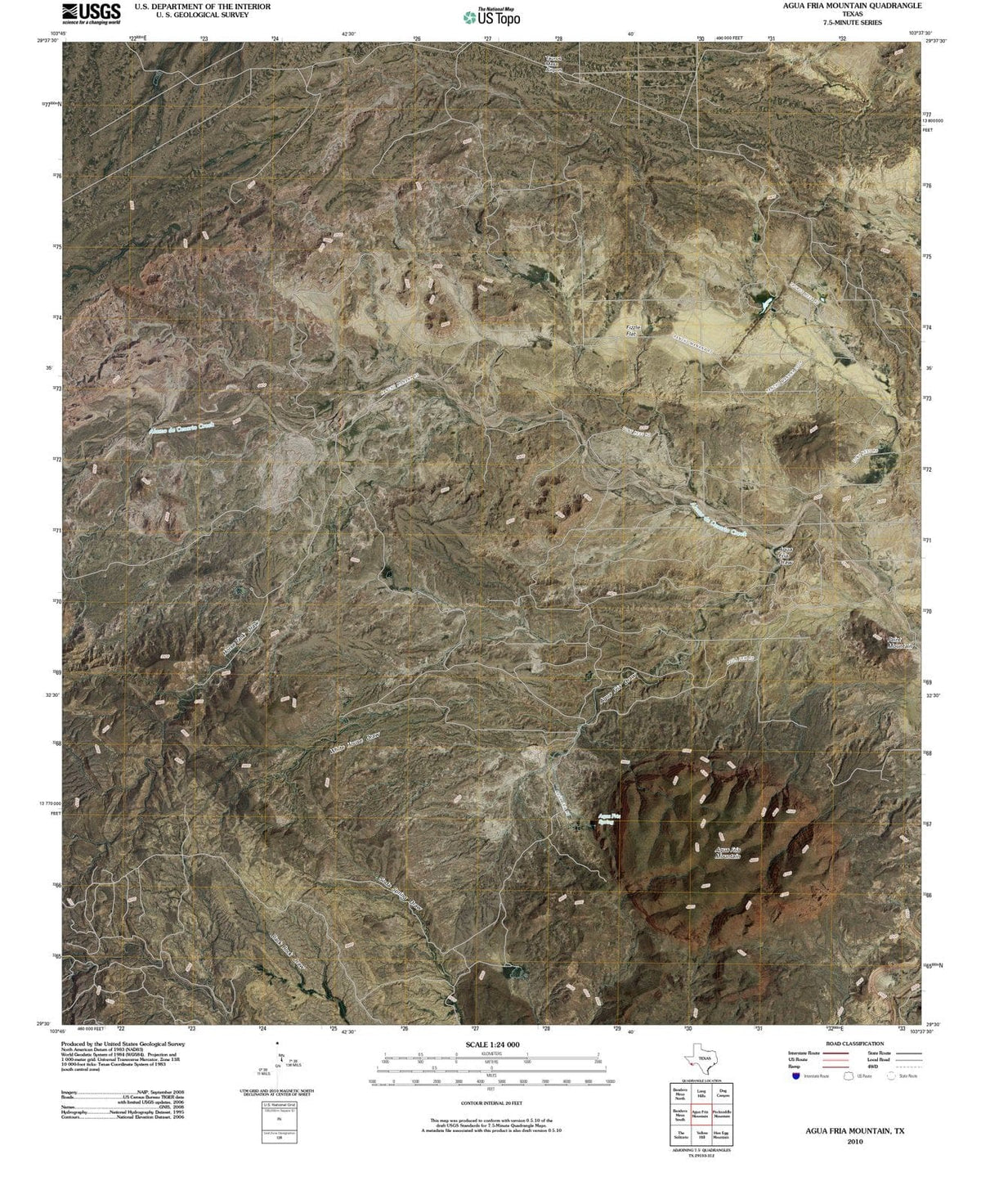 2010 Agua Fria Mountain, TX - Texas - USGS Topographic Map