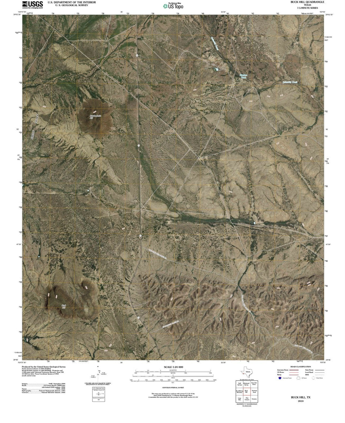 2010 Buck Hill, TX - Texas - USGS Topographic Map