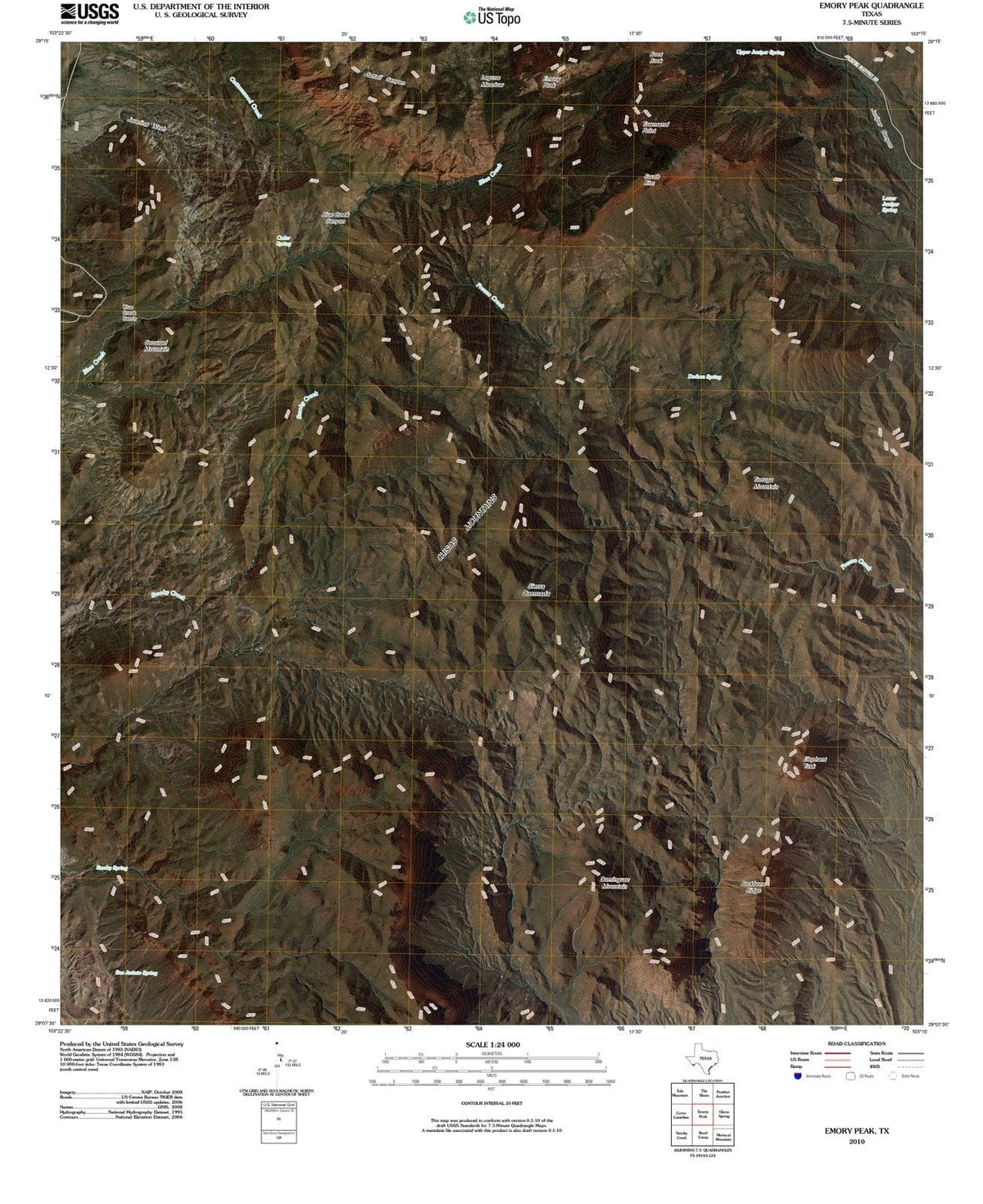 2010 Emory Peak, TX - Texas - USGS Topographic Map