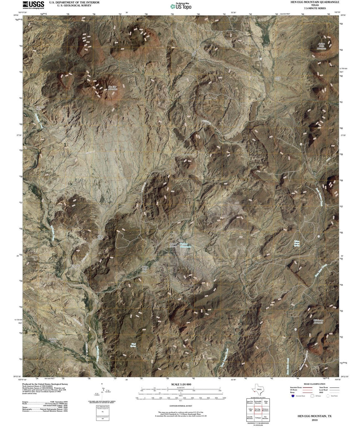 2010 Hen Egg Mountain, TX - Texas - USGS Topographic Map