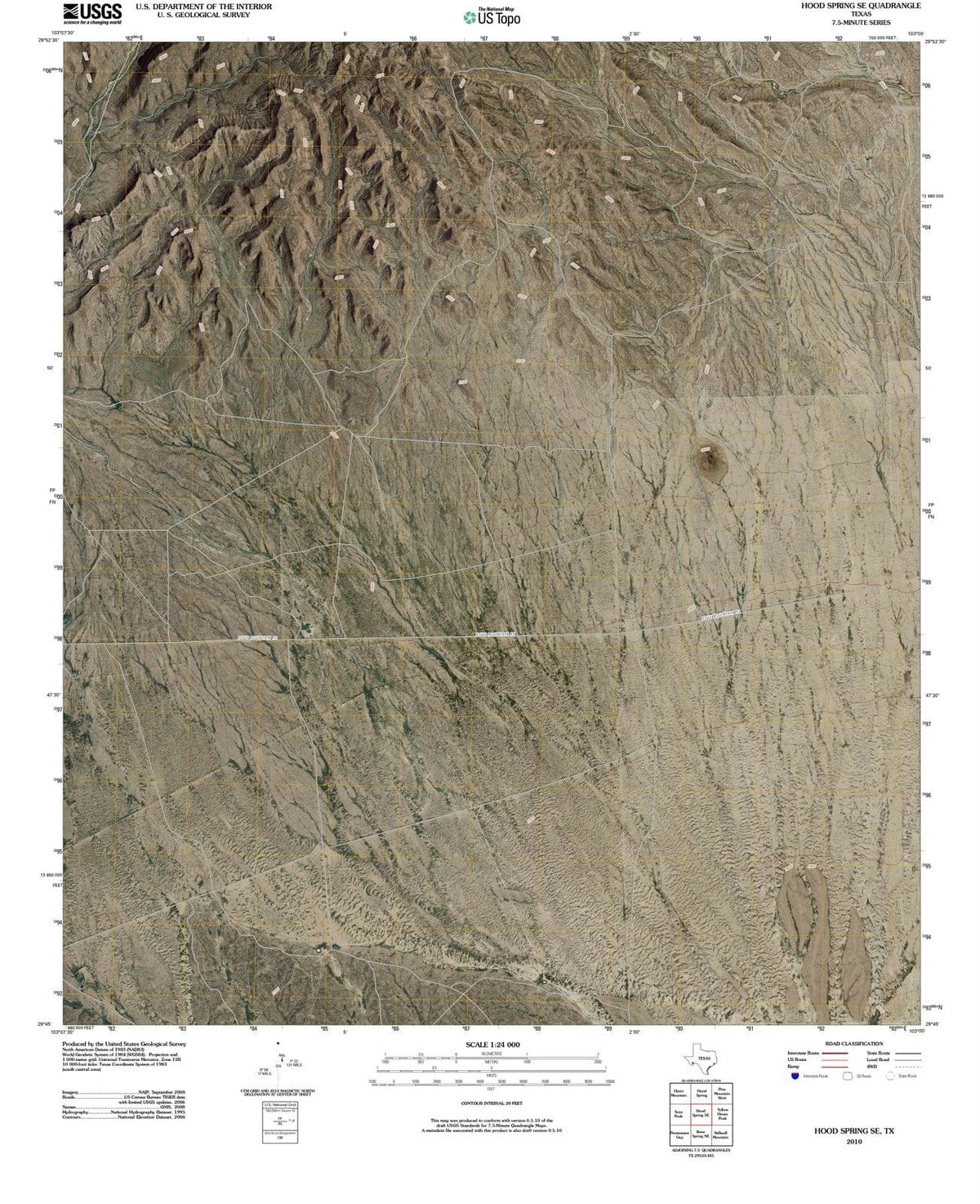 2010 Hood Spring, TX - Texas - USGS Topographic Map