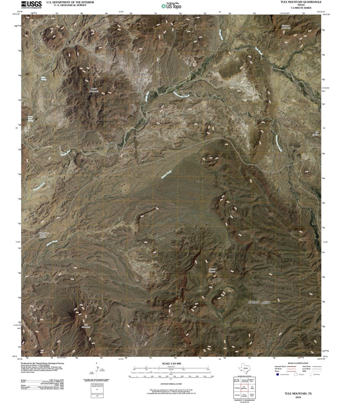 2010 Tule Mountain, TX - Texas - USGS Topographic Map