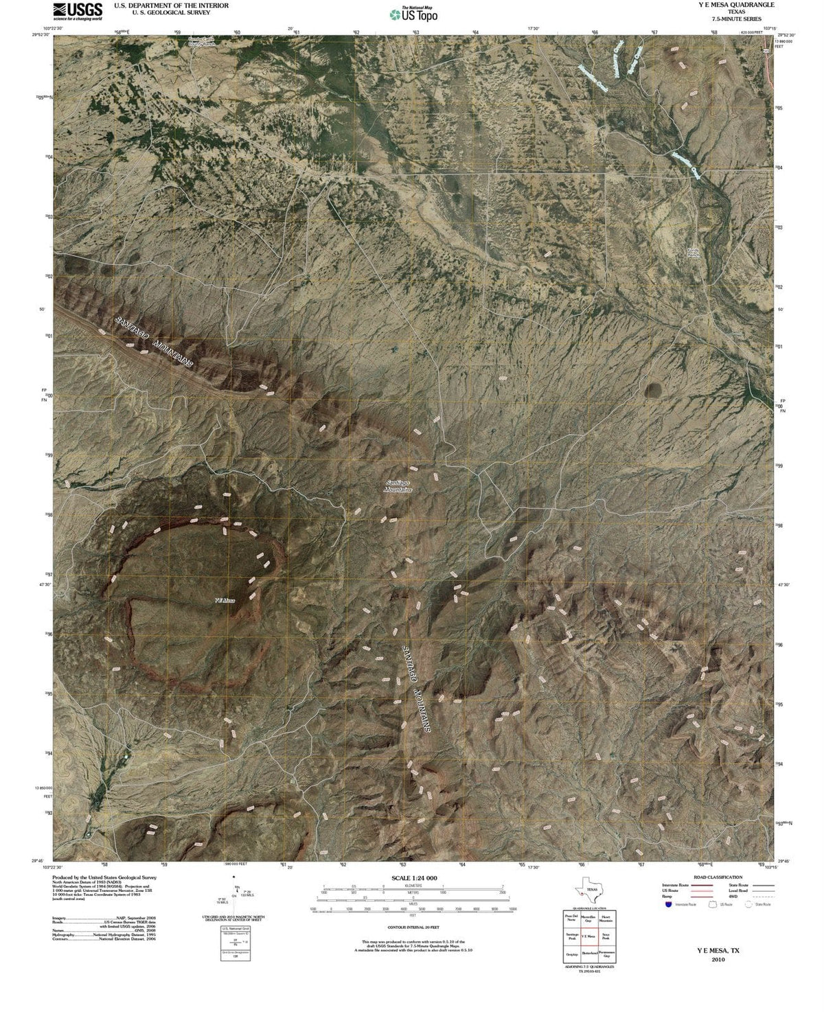 2010 Y E Mesa, TX - Texas - USGS Topographic Map