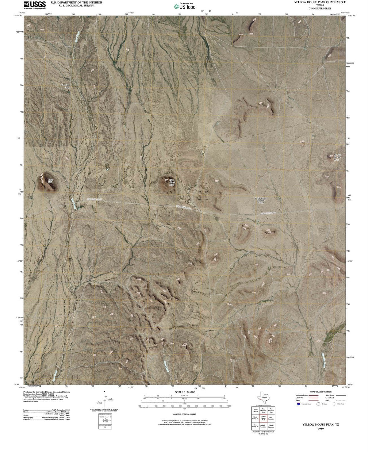 2010 Yellow House Peak, TX - Texas - USGS Topographic Map