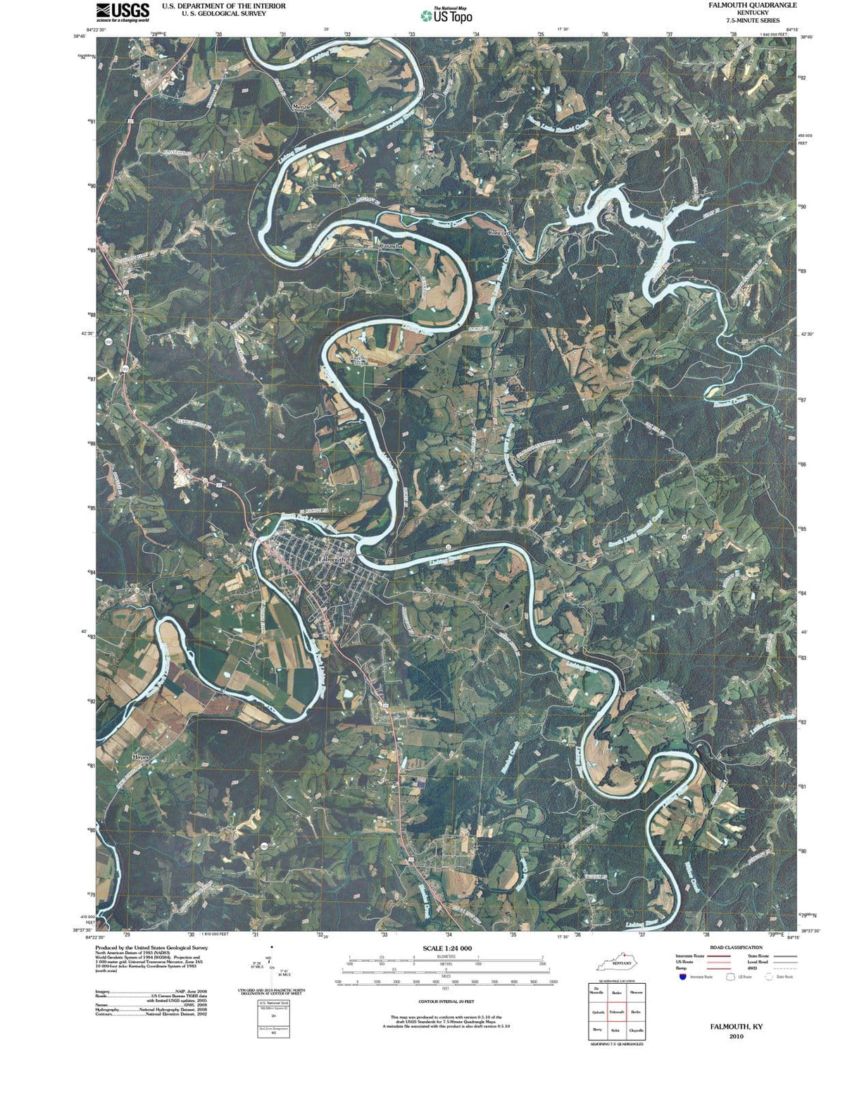 2010 Falmouth, KY - Kentucky - USGS Topographic Map