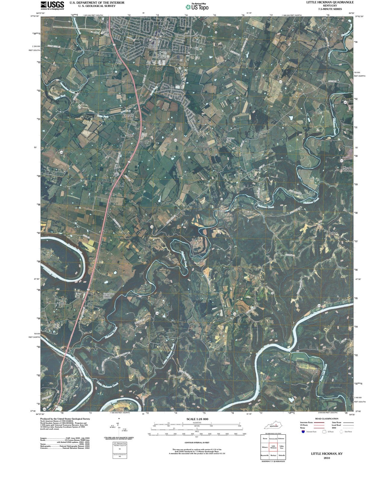 2010 Little Hickman, KY - Kentucky - USGS Topographic Map