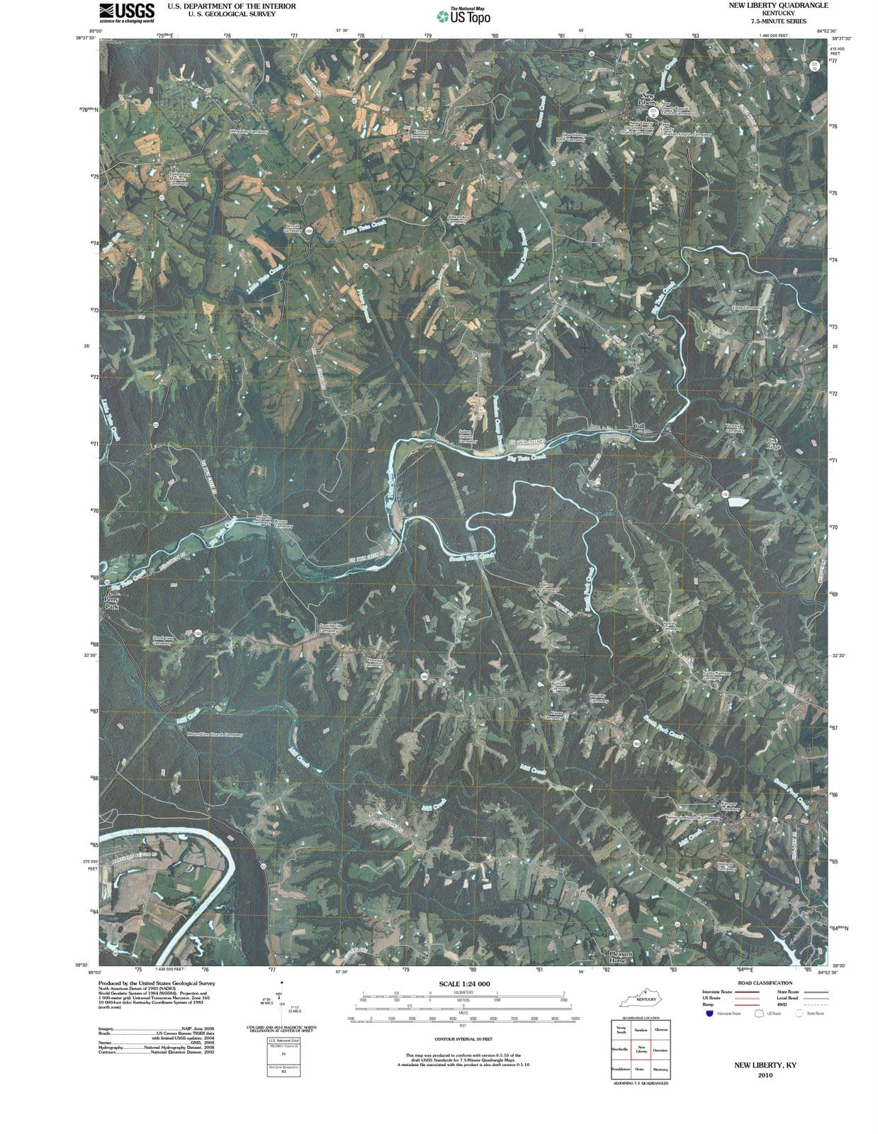 2010 New Liberty, KY - Kentucky - USGS Topographic Map