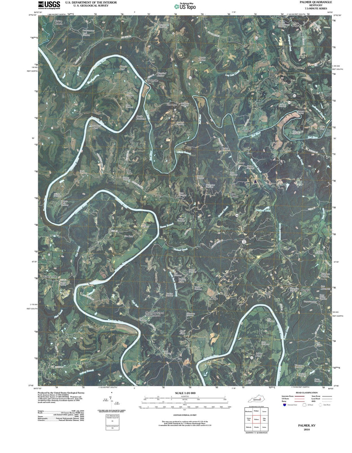 2010 Palmer, KY - Kentucky - USGS Topographic Map