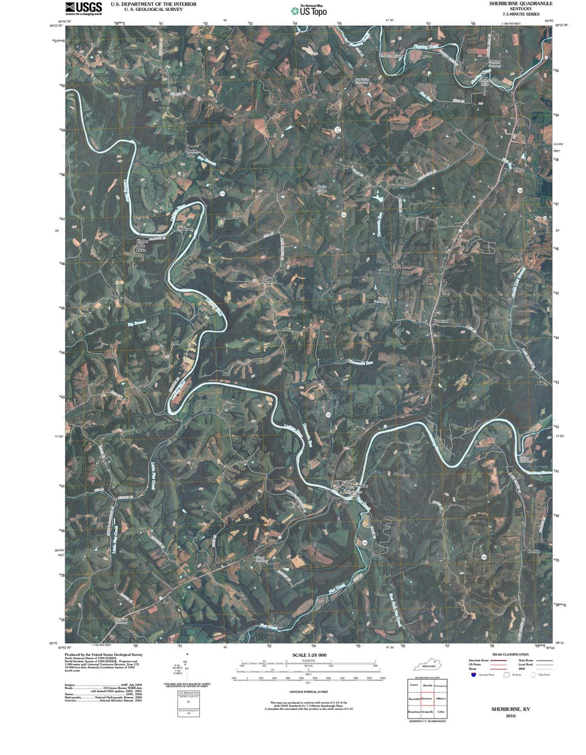 2010 Sherburne, KY - Kentucky - USGS Topographic Map