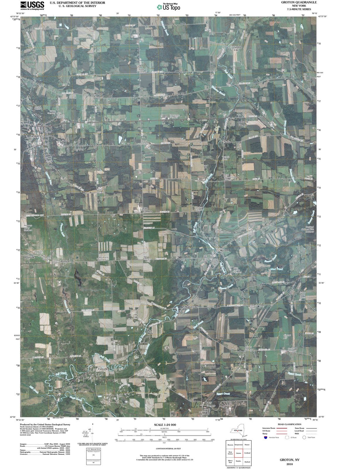 2010 Groton, NY - New York - USGS Topographic Map